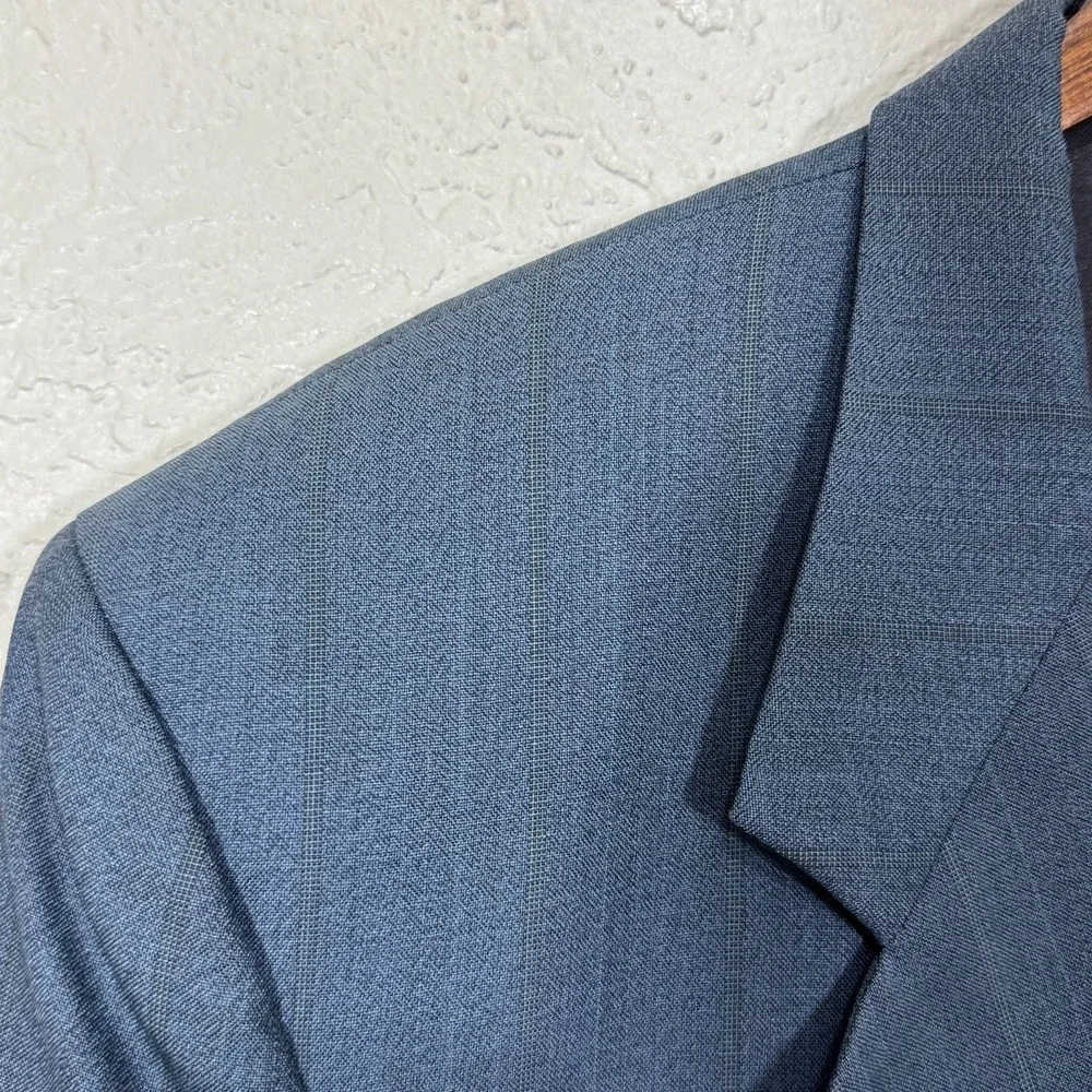 Oscar de la Renta Sport Coat Blazer 44L Blue Wool Old Money Vtg‎ 80s 90s Luxury